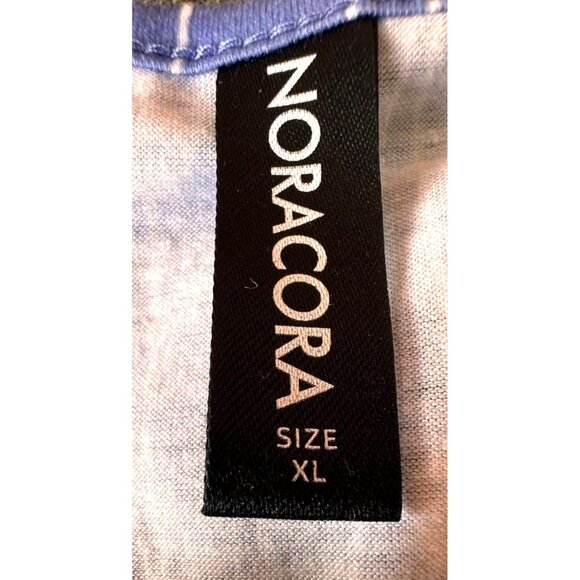NoraCora Tunic Top XL Blue White Polkadot Jersey Fabric Button Pleaded … - Picture 12 of 12